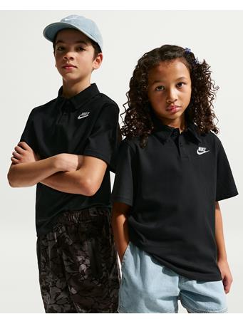 NIKE - Sportswear Club Older Kids' Knit Short-Sleeve Polo BLACK