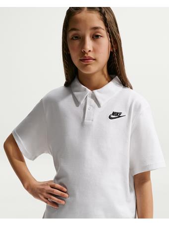 NIKE - Sportswear Club Older Kids' Knit Short-Sleeve Polo WHITE