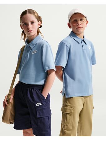 NIKE - Sportswear Club Older Kids' Knit Short-Sleeve Polo BLUE