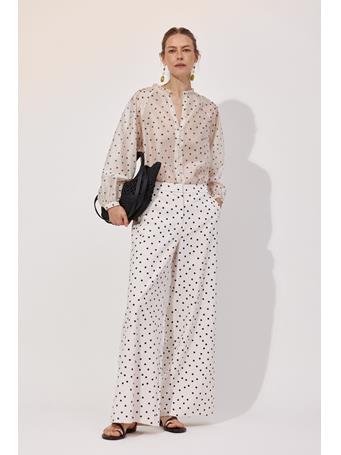 CORTEFIEL - Polka Dot Palazzo Pants WHITE PRINT