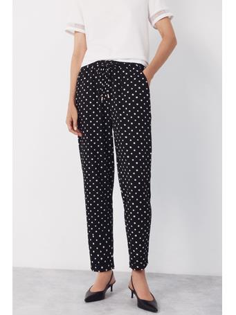 CORTEFIEL - Flowy Textured Pants WHITE PRINT
