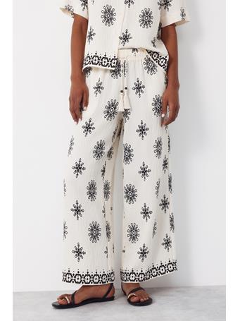 CORTEFIEL - Printed Trousers WHITE PRINT