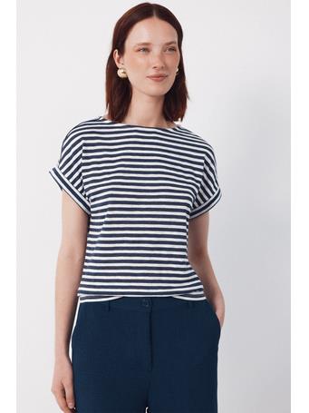 CORTEFIEL - Striped T-shirt BLUE PRINT