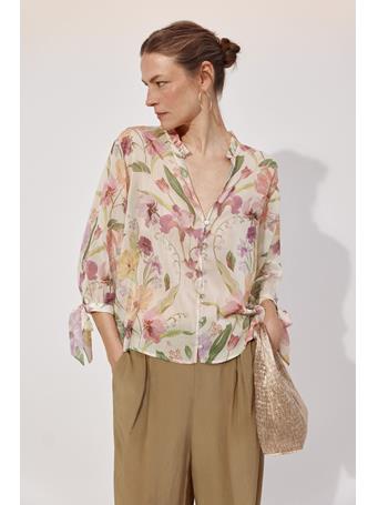 CORTEFIEL - Printed Blouse with Bow MULTICOLOURED