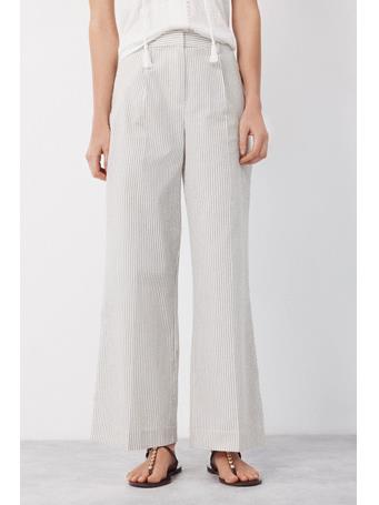 CORTEFIEL - Seersucker Striped Trousers WHITE PRINT