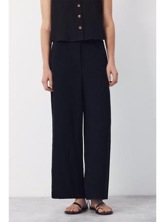 CORTEFIEL - Textured Pants BLACK