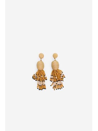 CORTEFIEL - Raffia Earrings and Tassels YELLOW/GOLD