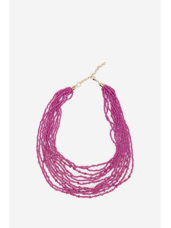 CORTEFIEL - Short Beaded Necklace PURPLE/LILAC