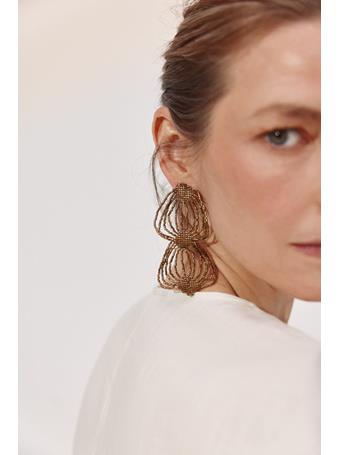 CORTEFIEL - Multiple Bead Pendant Earrings GOLD/MUSTARD