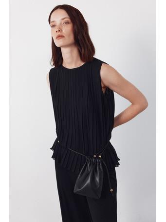 CORTEFIEL - Pleated Blouse BLACK