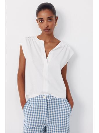 CORTEFIEL - Embroidered Back Yoke Tee WHITE