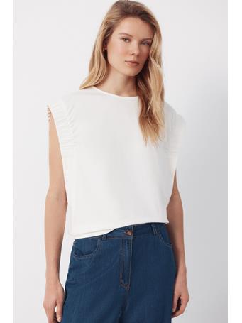 CORTEFIEL - T-shirt with Gathered Armholes WHITE