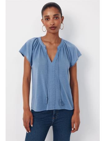 CORTEFIEL - Flowy T-shirt with Trim BLUES