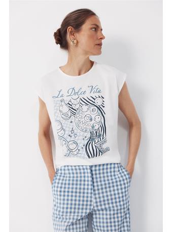 CORTEFIEL - Printed T-shirt WHITE