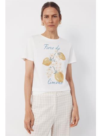 CORTEFIEL - Printed T-shirt WHITE
