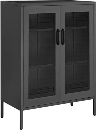 SONGMICS - Multipurpose Cabinet with Mesh Doors BLACK