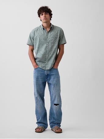 GAP - Stretch Poplin Shirt in Standard Fit SAGE FLORAL