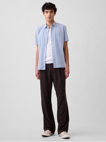 GAP - Stretch Poplin Shirt in Standard Fit SP FAM BLUE GINGHAM