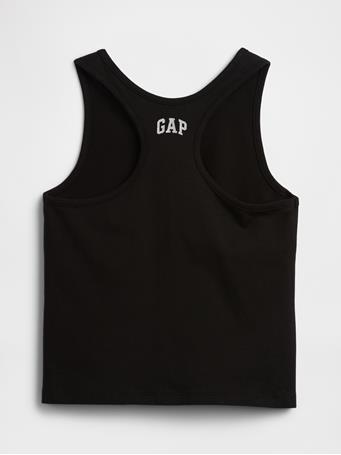 GAP - Kids Gap Logo Racerback Tank Top TRUE BLACK