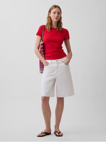 GAP - Pointelle Crewneck T-Shirt PURE RED V2