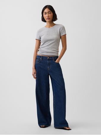 GAP - Pointelle Crewneck T-Shirt BC15 LT GREY HEATHER