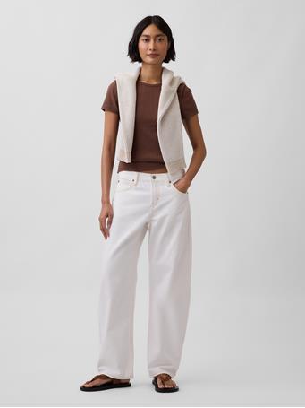 GAP - Pointelle Crewneck T-Shirt AMBER WOOD