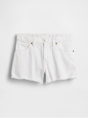 GAP - Kids Low Rise Stride Denim Shorts WHITE DENIM