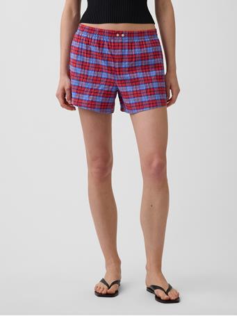 GAP - 4" Seersucker Plaid Boxer Shorts RED PLAID