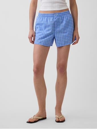 GAP - 4" Seersucker Plaid Boxer Shorts BLUE STRIPE