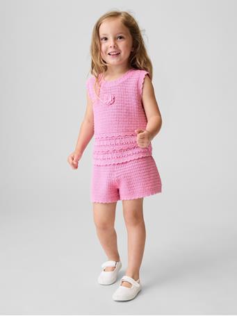 GAP - Baby & Toddler Crochet Pull-On Shorts PINK FLAMINGO