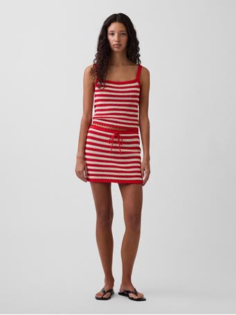 GAP - 100% Cotton Crochet Easy Mini Skort RED STRIPES