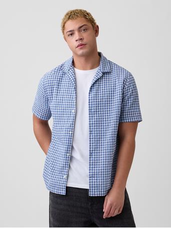 GAP - Crinkle-Cotton Vacay Shirt in Standard Fit BLUE MIRAGE