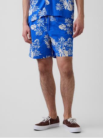 GAP - 6" Relaxed Swim Trunks BLUE FLORAL