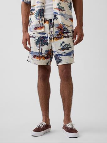 GAP - 6" Relaxed Swim Trunks PALM PRINT