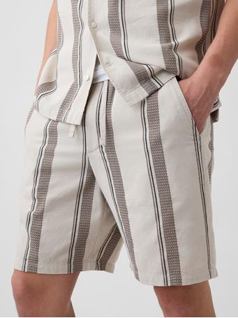 GAP - 7" Easy Textured Stripe Shorts BROWN STRIPE