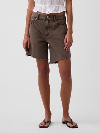 GAP - 8" Mid Rise Loose Denim Bermuda Shorts LIGHT BROWN 4