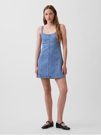 GAP - Denim Paneled Mini Dress MEDIUM WASH