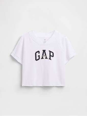 GAP - Kids VintageSoft Terry Relaxed Gap Logo V-Neck Sweatshirt FRESH WHITE