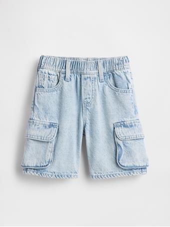 GAP - Baby & Toddler UltraSoft Denim Pull-On Cargo Shorts LIGHT WASH