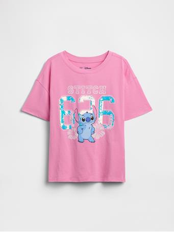 GAP - Disney Lilo and Stitch Oversized Graphic T-Shirt PINK FLAMINGO