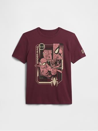 GAP - Marvel Spider-Man Graphic T-Shirt PLUM PUDDING