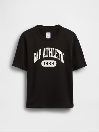 GAP - Kids French Terry Short-Sleeve Sweatshirt TRUE BLACK V2