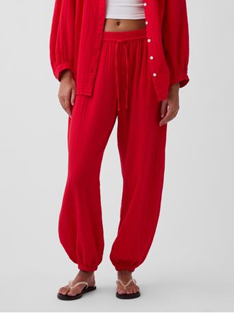 GAP - Cotton Gauze Easy Joggers PURE RED V2