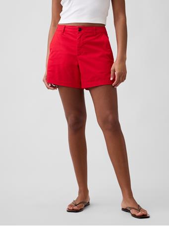 GAP - 5" Mid Rise Downtown Khaki Shorts PURE RED V2