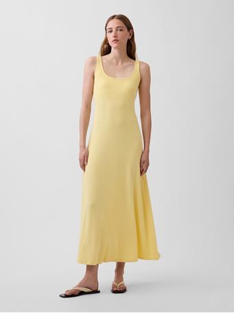 GAP - Modern Rib Square-Neck Maxi Dress SPRING YELLOW