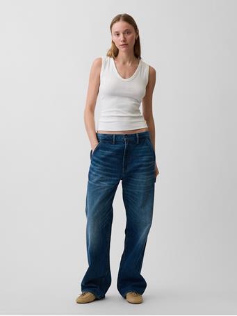 GAP - Variegated Rib Tank Top FRESH WHITE