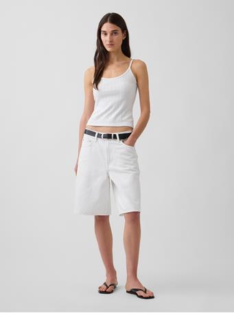 GAP - Pointelle Crop Cami FRESH WHITE