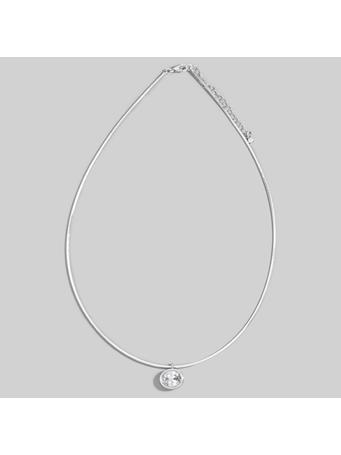 ANARCHY STREET - Gold Snake Chain Oval Pendant Necklace SILVER