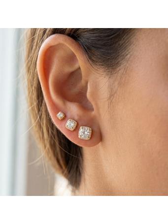 ANARCHY STREET - Secret Box Gold Dipped Square Halo Set Stud Earrings Set GOLD