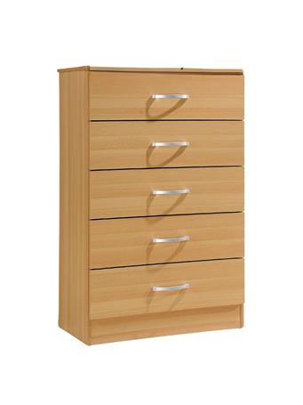 L'BAIET - Rubberwood 5-Drawer Dresser BEECH